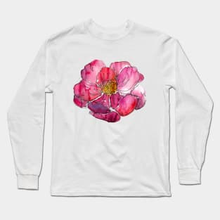 Watercolor peonies pink spring girly Long Sleeve T-Shirt